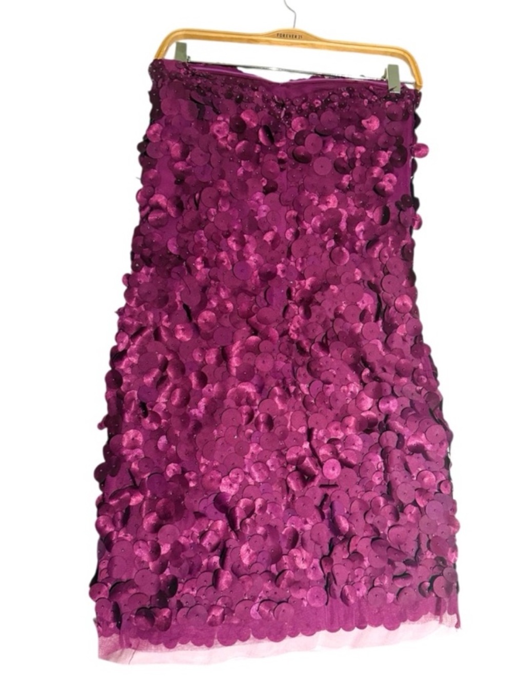 ADRIANNA PAPELL Strapless Fuchsia Floral Appliqué Cocktail Dress - Picture 8 of 8
